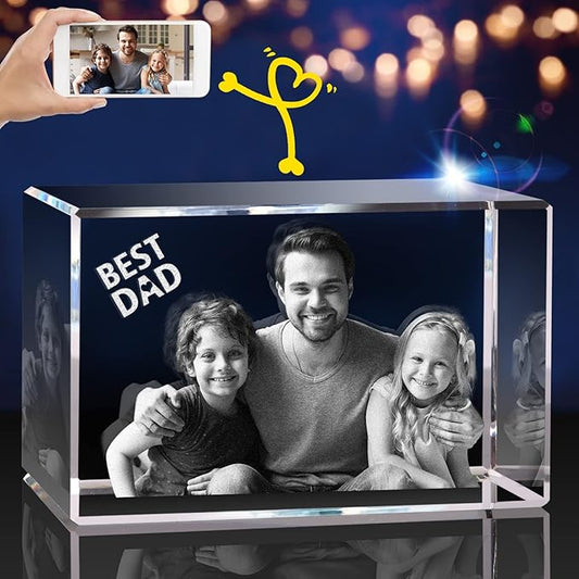 3D Crystal Photo, Customized Gifts for Wife, Women, Him, Her, Dad and Mom. Custom Picture Gifts for Father's Day, Birthday, Wedding, Anniversary, Memorial, Picture Gift for Pet Lovers.
