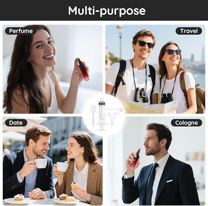 Segbeauty 2 Packs 0.5oz Perfume Bottles Empty, 15ML Portable Glass Cologne Sprayer, Refillable Spray Bottle for Liquid Cosmetic, Mini Travel Size Perfume Atomizer Sample Container for Frangrance