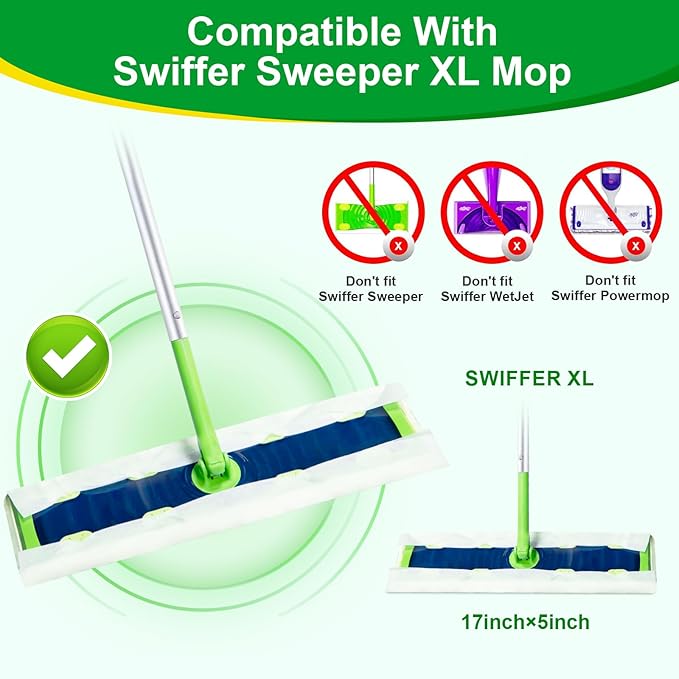 20 Count XL Heavy Duty Dry Sweeping Cloths for Swiffer Sweeper XL Mop - Disposable X-Large Pet Refill - Thickened Multi-Surface Dry Mopping Pad Refills for Floor Cleaning