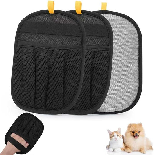 2 Pcs Pet Hair Removal Glove for Cats Dogs, 2025 Upgraded Five-Finger Electrostatic Glove for Deshedding Grooming, Reusable Washable Hair Remover for Furniture Couch 、Car 、Seat Carpet、 Bedding.