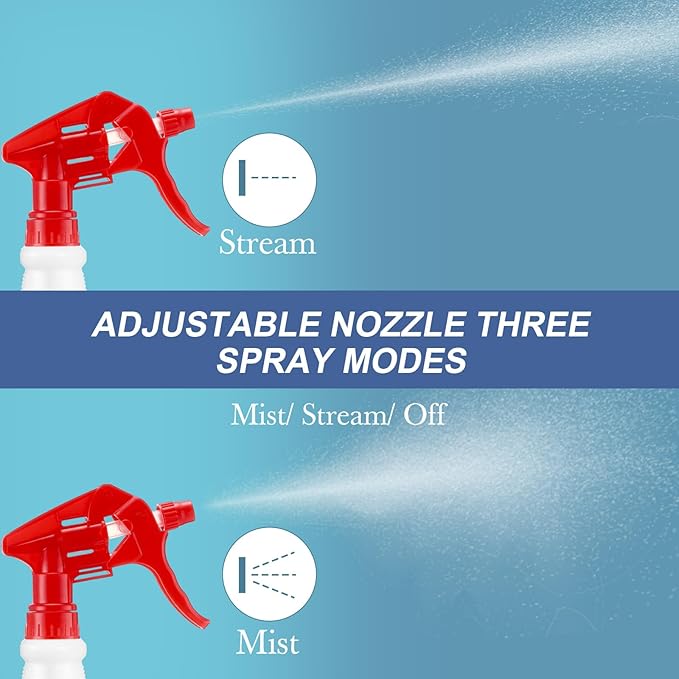 10 Pack Spray Bottles 16 oz Empty Water Spray Bottles for Cleaning Heavy Duty Refillable Squirt ‌Container with Measurements Adjustable Nozzle for Household(Red)