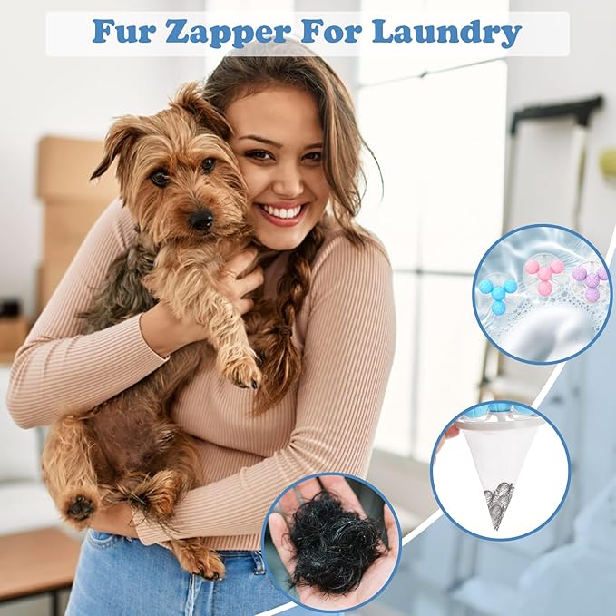 3 Pcs Pet Hair Remover for Laundry, Floating Hair Filtering Mesh Removal, Reusable Hair Catcher Washer Machine, Hair Filter Cleaning Mesh Bag Dog Cat Hair