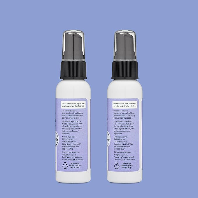 Fresh Wave Lavender Scent Odor Eliminator Spray & Air Freshener, 2 fl. oz. Travel Size (Pack of 2)