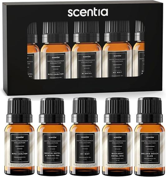 Scentia Hotel Diffuser Oil Gift Set – 10 mL, 0.34 fl oz | Inspired by 5-Star Hotels Baccarat NYC, Scentia My Way & Delano Scents | Luxury Aroma Diffusers - Thanksgiving & Holiday Gift