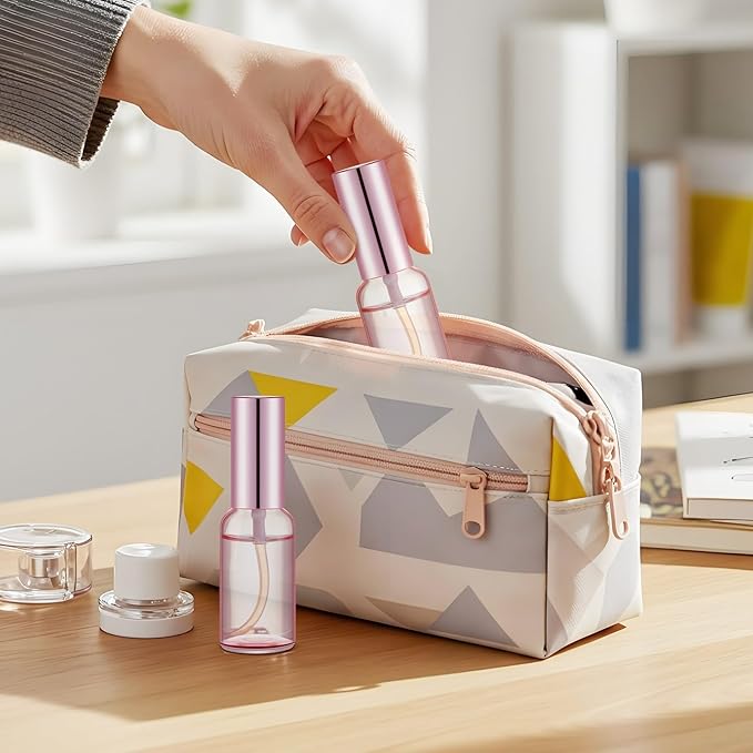 Roshtia 30 Pcs 1 Oz/ 30 ml Pink Glass Spray Bottle Refillable Perfume Atomizer Clear Decorative Empty Bottles with Fine Mist Sprayer Pump for Face Body Travel