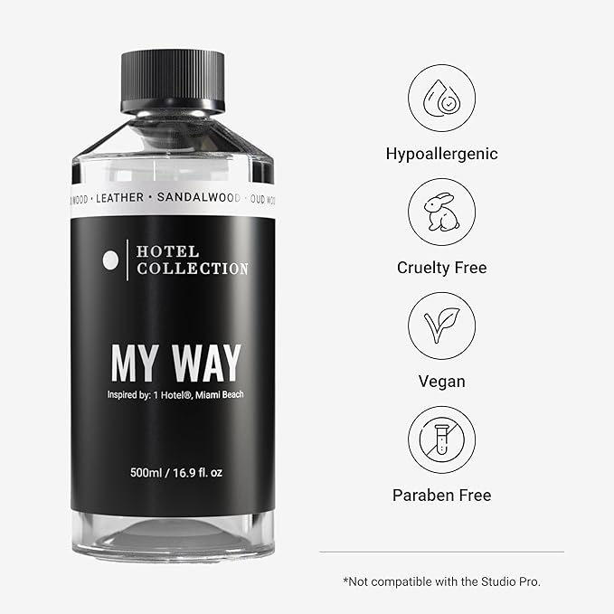 Hotel Collection Diffuser Oil - My Way - Aromatherapy Essential Fragrance Oil - Sandalwood, Warm Virginia Cedar & Beautiful Iris - 500ML 16.9 Fl oz