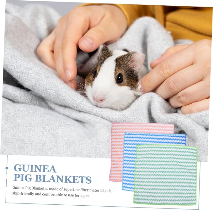 Kisangel 10pcs Washable Guinea Pig Blankets Small Pet Cage Liners Soft Supple Bedding Mats for Hamsters Rabbits Chinchillas Comfortable Skin-Friendly Pet Sleeping Pads