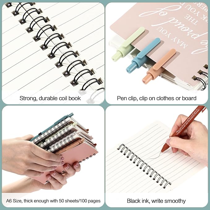 Honoson 50 Sets/100 Pcs Medical Assistant Employee Appreciation Gifts May You Be Proud The Work Notebook with Ballpoint Pen Inspirational Journals Bulk Thank You Gifts for Team Coworker (Novel Color)