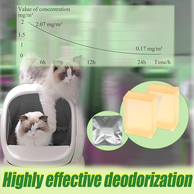 Odor Remover Compatible with MeoWant Self-Cleaning Cat Litter Box, Cat Toilet Odor Control Deodorant Gel for MeoWant Automatic Litter Box, Litter Deodorizer