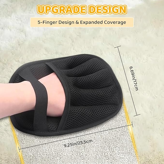 Pet Hair Removal Glove for Dogs & Cats, 2025 Newly Upgraded Five-Finger Electrostatic Pet Hair Gloves, Pet Hair Remover Tool for Clothing, Couch, Carpet, Car Seat（1 Pack Black）