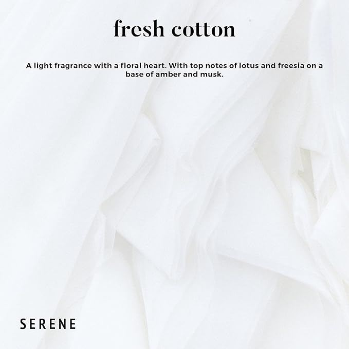 Hidden Label Large Scented Candle, Fresh Cotton, 30oz 3 Wick Huge Candle, Serene Collection Slow Burn Natural Soy Candles for Home Scented