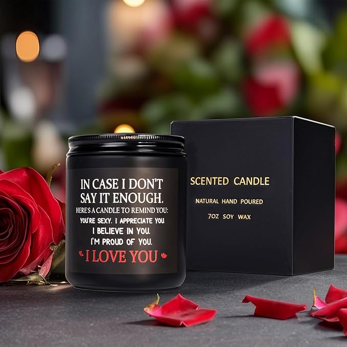 MOASITN Couples Candles for Her Him, Valentines Day, Birthday, Anniversary Christmas Candle for Men, Women, Boyfriend, Girlfriend, Personalized I Love You Candles Presents for Husband Wife