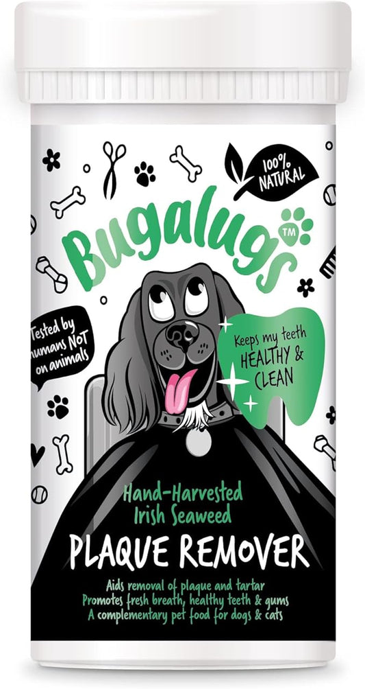 BUGALUGS Plaque Off Remover for Dog Teeth & Bad Breath 100% Natural | Plaque Off No Toothbrush or Dog Toothpaste | Remove Dog Bad Breath & Plaque Remover for Dogs & Cats (Dog 70g)