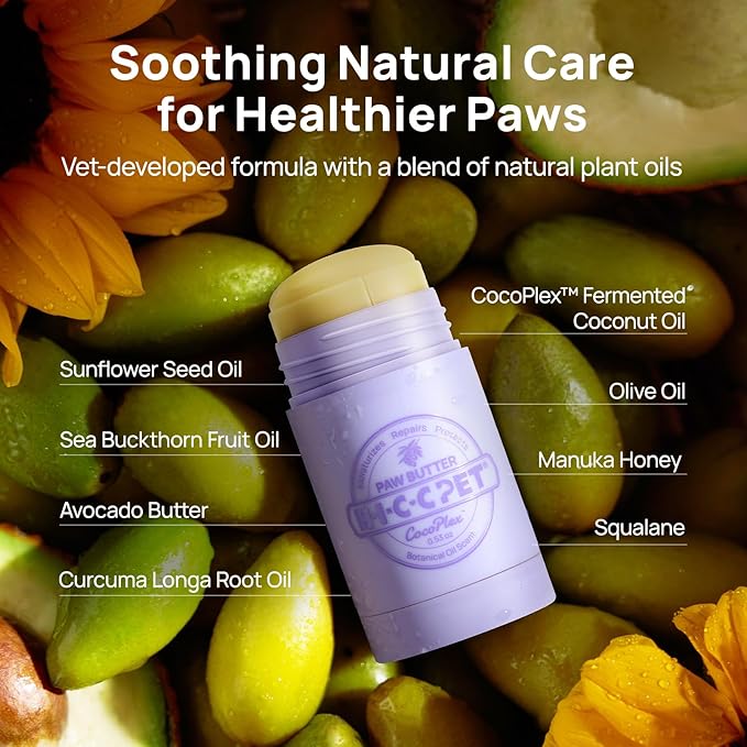 HICC PET Dog Paw Balm 0.21 oz Travel Pack for Dogs & Cats, All-Natural Paw Balm Dogs Lick Safe, Moisturizing and Healing Dry Cracked Paws, Improves Rough Paws Relieves Odor, Horse Hoof, Joint Care