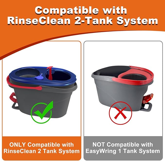 2 Microfiber Mop Head Refills and 2 Chenille Mop Pads,1 Upgrade Scrub Brush 1 Spin Mop Base for O Cedar RinseClean 2 Tank Spin Mop System,Spin Microfiber Mop Refills for Cleaning All Floors