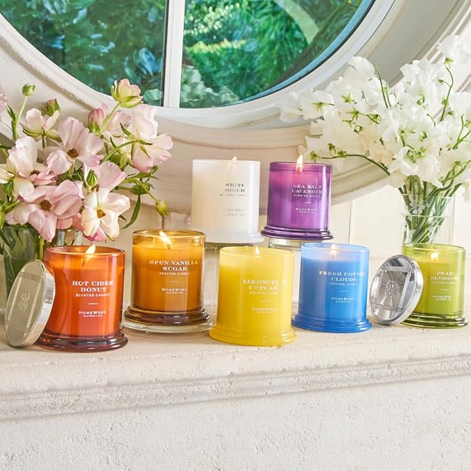 HomeWorx by SLATKIN + CO. Candle- Hot Cider Donut, 8 oz. Premium Scented Candle - 25-35 Hours Burn Time