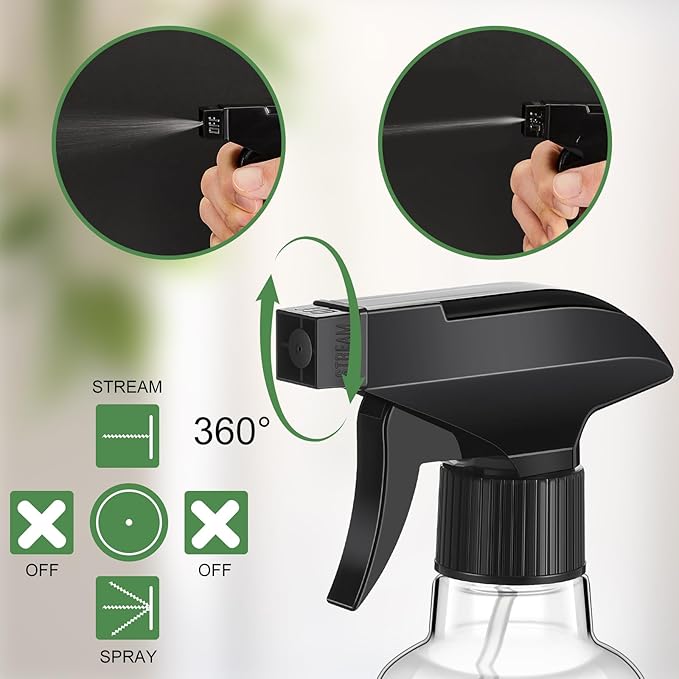 9 Pcs 10oz/300ml Plastic Spray Bottle Bulk for Plant Small Spray Bottle Fine Mist Water Sprayer with Measurement Upgraded Adjustable Nozzle Refillable Empty Container for Cleaning, Hair, Cooking