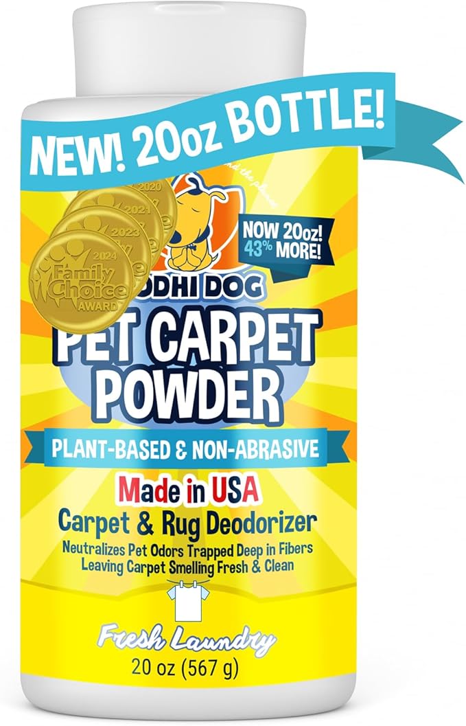 Bodhi Dog Natural Carpet Deodorizer Powder - Dry Pet Smell Eliminator & Urine Odor Remover - Loosens Fur & Dirt - Plant-Based Room Freshener for Vacuuming Home - Fresh Laundry (Pack of 1)