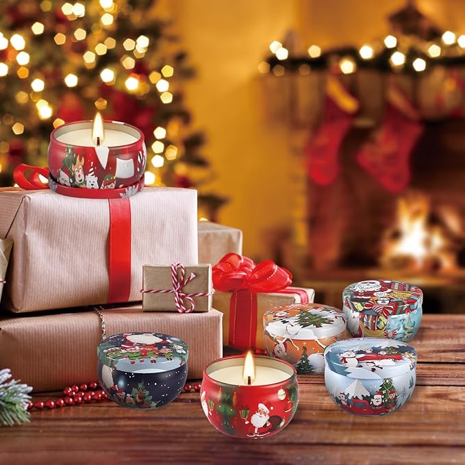 16 Pack Christmas Scented Candles Gift Set 2.5oz Strong Fragrance jar Candles Natural Soy Wax Candles Portable Travel Tin Jar Candles Gifts for Home Scented Decoration Birthday Valentine'sDay