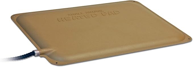 K&H Pet Products Small Animal Outdoor Heated Pad, Waterproof, Chew Resistant, Safety Listed, Indoor Outdoor Heater Warming Pad for Cat Houses, Rabbit Hutches, or Chick Brooders - 12 X 9in Tan 20W