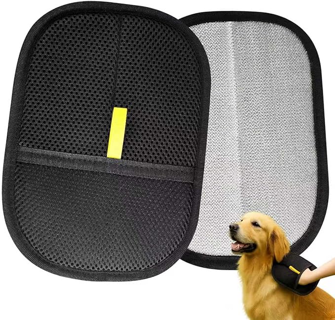 2 Pack Pet Glove for Cats Dogs, Hair Remover Mitt, Easy Clean Shedding Brush, Reusable Mesh Cleaning Glove, Gentle Massage & De-Shedding Tool