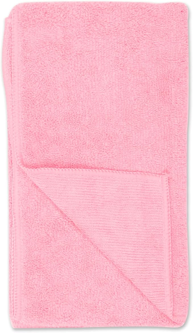 Bone Dry Pet Grooming Towel Collection Embroidered Absorbent Microfiber Drying Set, 15x30, Pink, 3 Count