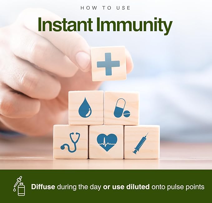 Essential Oil Blend for Immune Boost & Natural Protection by Enhanced Essentials|Pure,Slow-Distilled Lemon,Tea Tree,Peppermint,Rosemary Oils for Diffuser,Steam Inhalation,Massage|1 fl oz (30 ml)