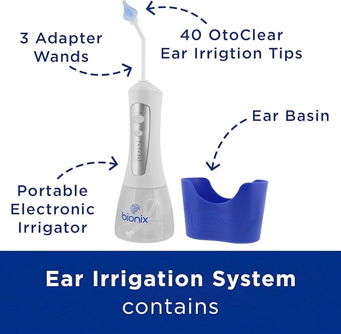 Bionix - OtoClear Ear Irrigation System, Comfortable, Easy-To-Use, For Safe Earwax Removal, Ideal for Healthcare Providers, Soft & Flexible (42-Piece Set)