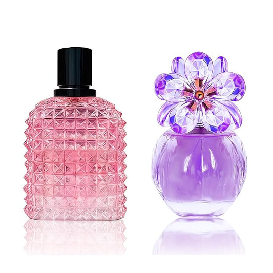 Women's Perfume Set - 2 Pack Eau de Parfum Spray 3.4 Oz Each | Floral Jasmine & Sweet Vanilla with Bergamot & Woody Notes | Long Lasting Original Scent Gift Set for Women (MilaWR&Daicy Blue)