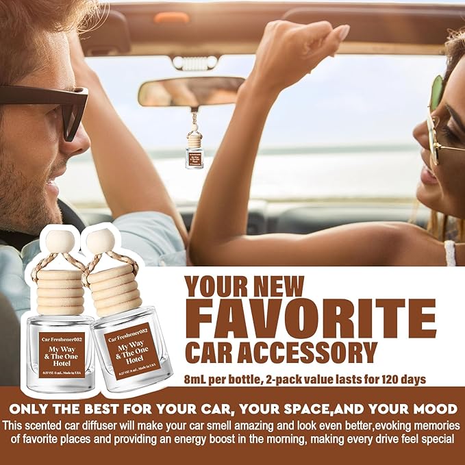 C Classy Car Air Freshener Hanging 2 Pack, My Way & The One Hotel Essential Oil Diffuser for C ar, Long-Lasting Fragrance, Car Air Fresheners for Women & Men Gift, Made in USA
