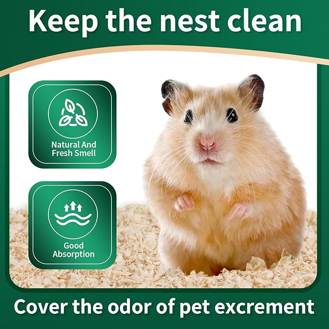 35oz Natural Aspen Wood Pet Bedding – Low Dust, Odor Control & Ultra Absorbent Shavings for Hamsters, Parrots, Guinea Pigs & Small Animals