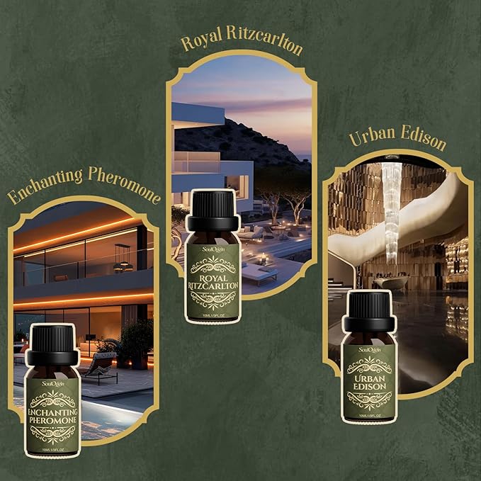 Hotel Diffuser Oils Gift Set, Hotel Collection Fragrance Oil, Luxury Scent Essential Oils Set for Diffuser Home, Inspired by The Four Season and More Scents, Gift for Women and Men