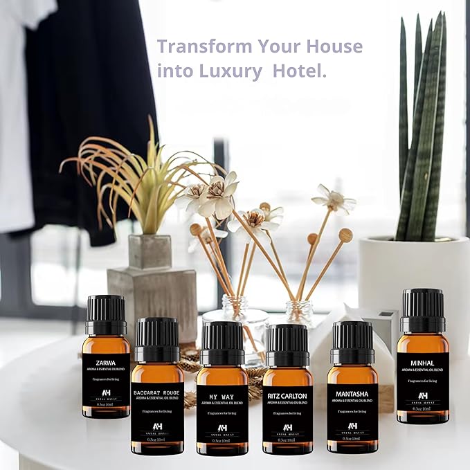Santal Diffuser Oil 10ml – Luxury Hotel Scent for Home – Sandalwood, Leather & Cedar – Essential Oil Blend Inspired by Santal Perfume – Aroma Oil for Diffuser & HVAC