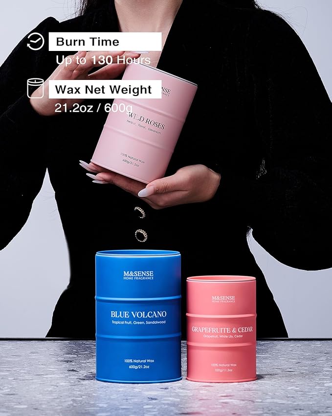 M&SENSE Coffee Cappucina Large Scented Candles, Soy Natural Wax Candle 21.2oz 120 Hours Long Lasting Burning, Strong Coffee Aroma Candle Unique Housewarming Appreciation Gifts