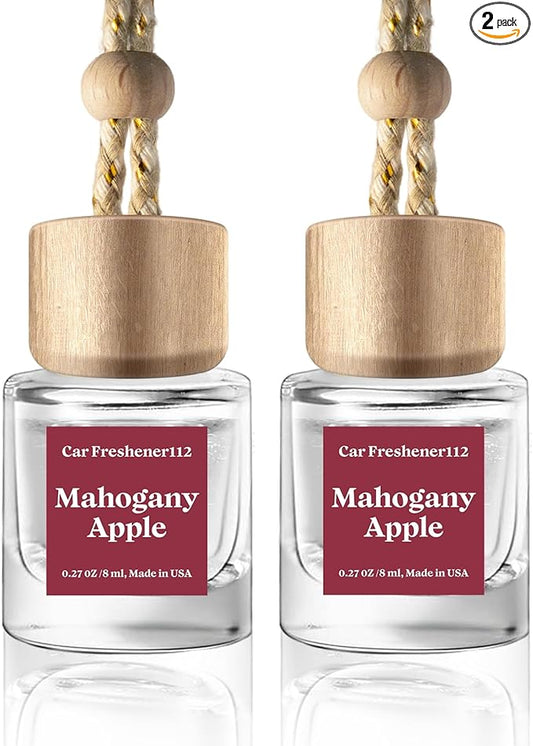 C Classy Car Air Freshener Hanging 2 Pack, Mahogany Apple Air Freshener Diffuser for Cars, Long-Lasting Fragrance, C ar Fresheners,Car Air Fresheners for Women & Men Gift, Made in USA