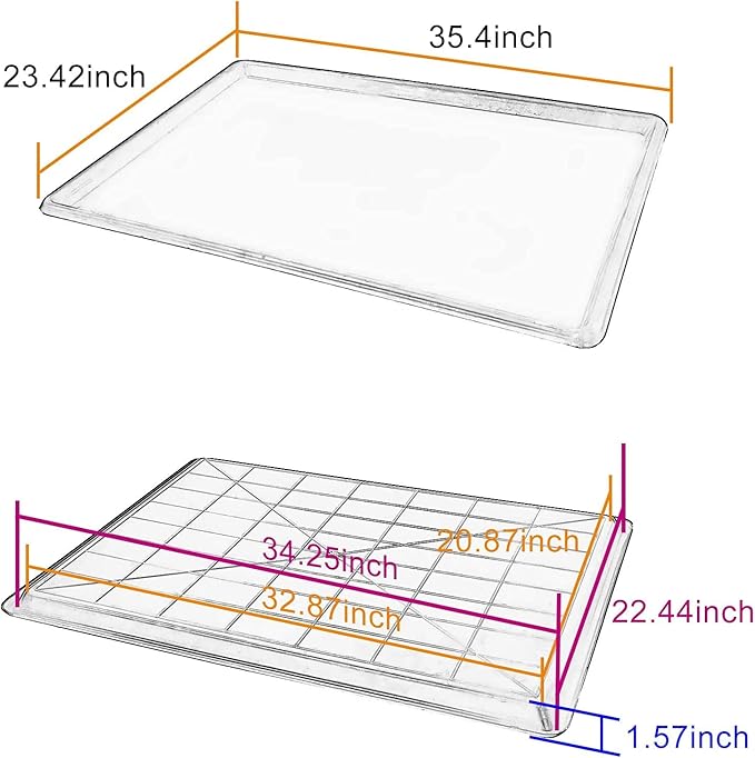 1pcs 35.4"x23.6" Replacement for Dog Crate Plastic Cage Bottom Pan Multi-Purpose Boot Mat Shoe Tray Indoor Outdoor Waterproof, Dog and Cat Rabbit Food Bowls Floor Liners