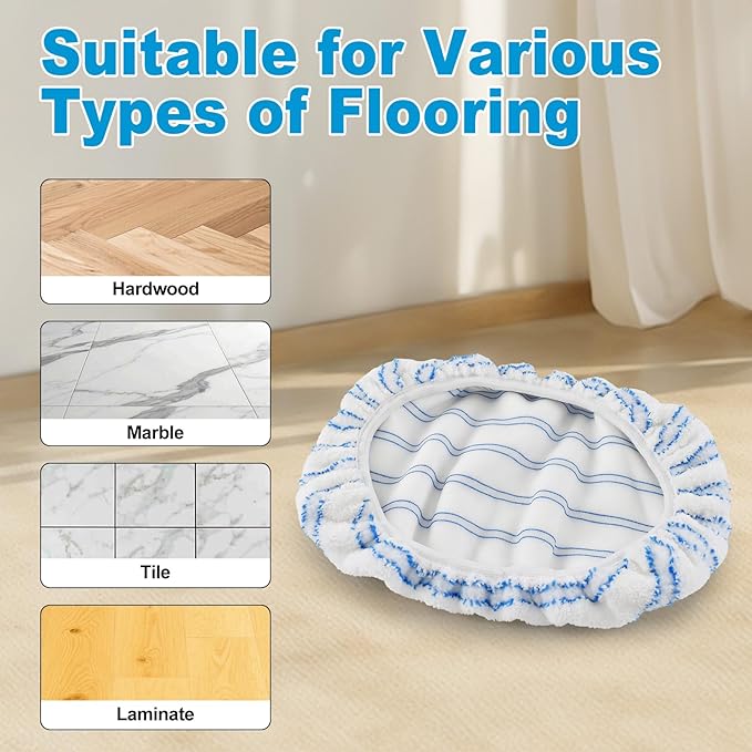 5 Pack Mop Heads Replacements for Ocedar Hardwood Floor 'N More Microfiber Mops,Terry Cloth Mops Refills 15 x 8 Flat Dust Mop Pads for O Cedar mop, Washable & Reusable Mopping Pads