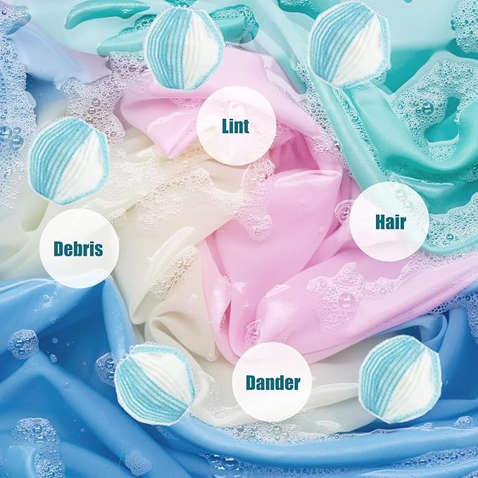 12PCS Pet Hair Remover for Laundry – Reusable Dog & Cat Hair Catcher Balls for Washer & Dryer, Lint & Fur Collector, Washing Machine Hair Remover (Red+Blue)