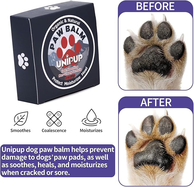 paw Balm for Dogs, Natural paw Balm Dogs, Heals & Moisturizes Dry Cracked Noses and Paws, 2.1oz Natural Dog Nose Balm Dog Paw Pad Balm