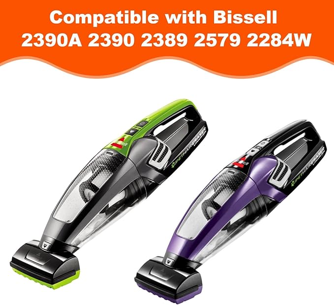 4 Pack Handheld Vacuum Filter for Bissell Pet Hair Eraser Lithium Ion Hand Vacuum filter Replacement 2390 2390A 2389 2579 2284W Replaces 1614203 1614212 1614204 with 1 Little Brush
