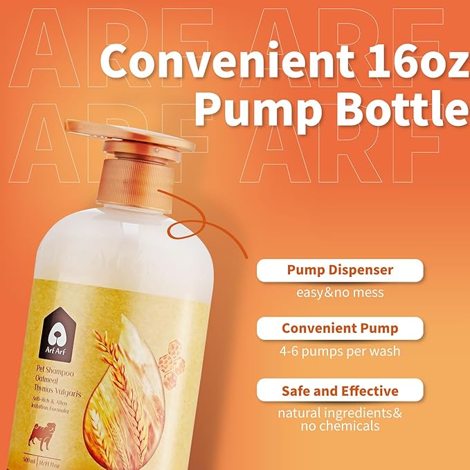 Arf Arf Dog Shampoo Whitening Formula, White - Patented Brightening Formula Removes Yellowing, Mud & Tear Stains-Makes Coat Sparkling White & Soft-Gentle pH Balanced for All Breeds-Fresh Scent-16oz