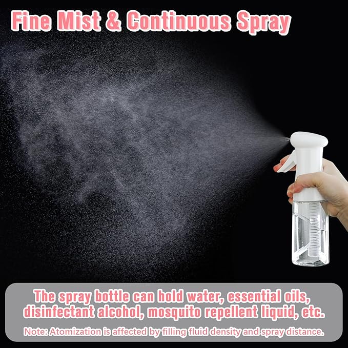 Continuous Travel Spray Bottle,Hair Small Spray Bottl e,Plants Water Spray Mist Bottle,Ultra-Fine Spray Bottle for Hair,Skincare, Plant Care, Pet Grooming, Cleaning(100 ML White)-Christmas