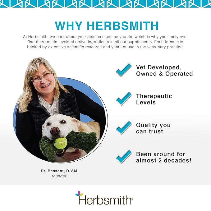 Herbsmith Dog Breath - Dog Dental Care Solution - Natural Dog Breath Freshener That Tackles Tartar - Dental Powder for Dogs - 150g Powder