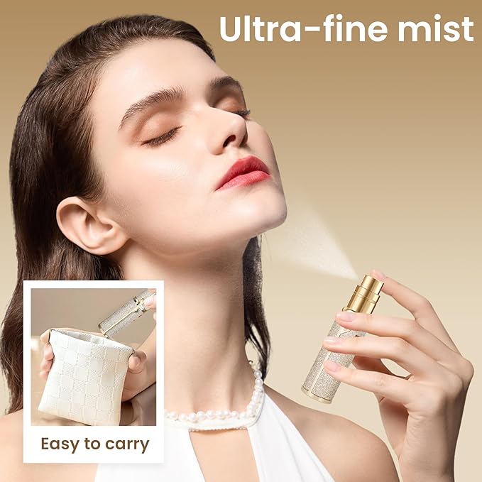 Travel Perfume Bottle Refillable 3PCS, Leak-Proof TSA Perfume Travel Bottle, Luxury Refillable Perfume Atomizer Portable Perfume Sprayer for Women & Men