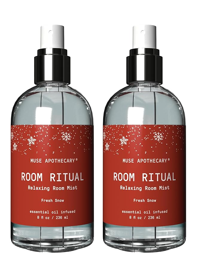 Muse Apothecary Room Ritual - Room Spray, Aromatic and Relaxing Room Mist, Air Freshener Spray, Infused with Natural Aromatherapy Essential Oils - 8 oz, Fresh Snow, 2 Pack