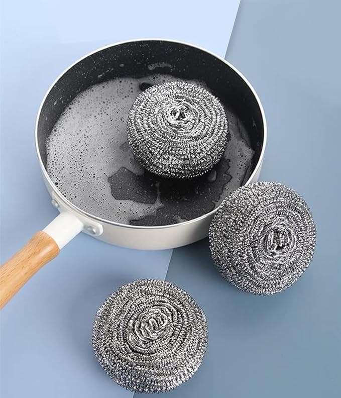12Pcs Steel Wool Scrubber - Steel Wool for Cleaning Dish Pots Pans Grills Stainless Steel Scrubber for Kitchen Sinks Cleaning Steel Wool Pads Metal Scrubber