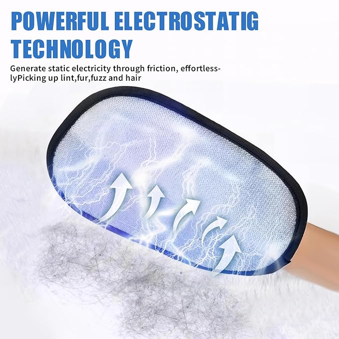 Pet Hair Removal Glove for Cats & Dogs,Newly Upgraded Reusable Electrostatic Pet Hair Removal Tool, Pet Hair Remover，Grooming & Cleaning Tool for Couch, Furniture, Clothing, Carpet, Car Seat