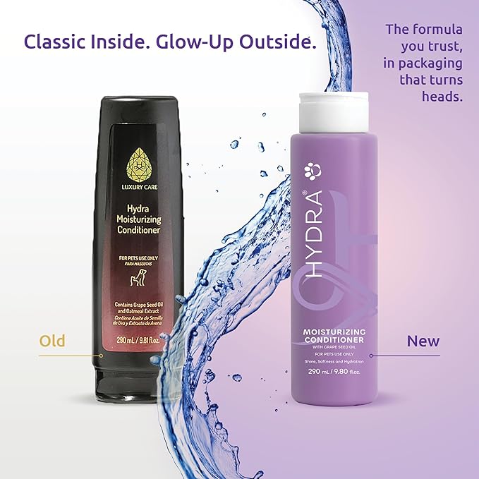 Hydra Luxury Care Moisturizing Dog Conditioner, Pet Grooming Conditioner Infused with Hydrating Oatmeal Extract, 9.81-Ounce Bottle