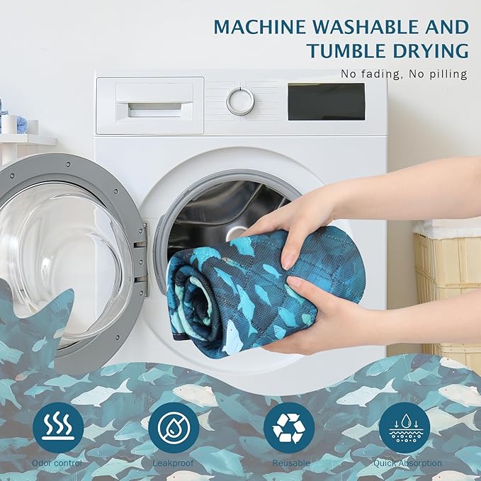 IEUUMLER Washable Pee Pads for Dogs, 2 Pack Reusable Waterproof Puppy Pads, Non-Slip Super Absorbent Training Pad for Playpen Crate Bed EU012