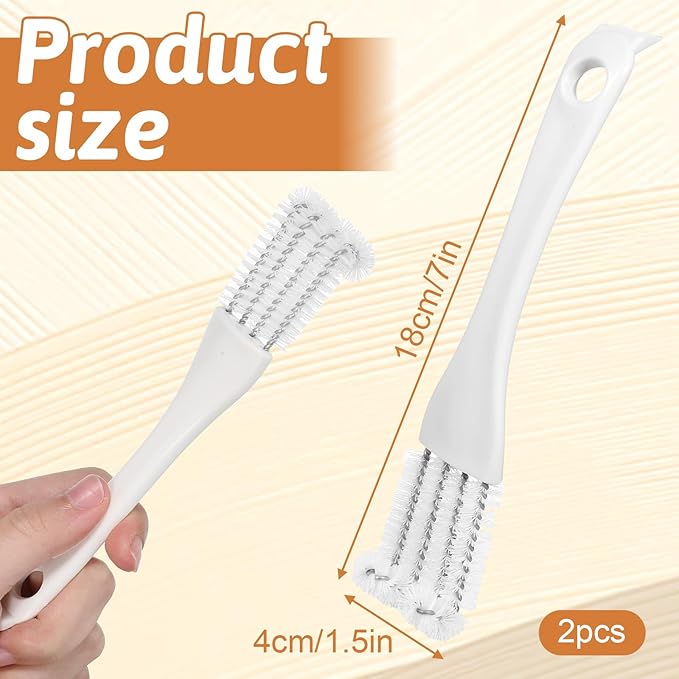 2Pcs Bird Cage Cleaner with Handle & Shovel Birds Cages Cleaners with Front and Back Brush 2-in-1 Bird Cage Cleaner Brush Scoop Durable Cages Cleaning Tool for Kennel Parrot Perch Cleaning